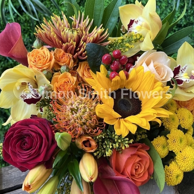 Florist Choice Bouquet Orange, Red & Yellow